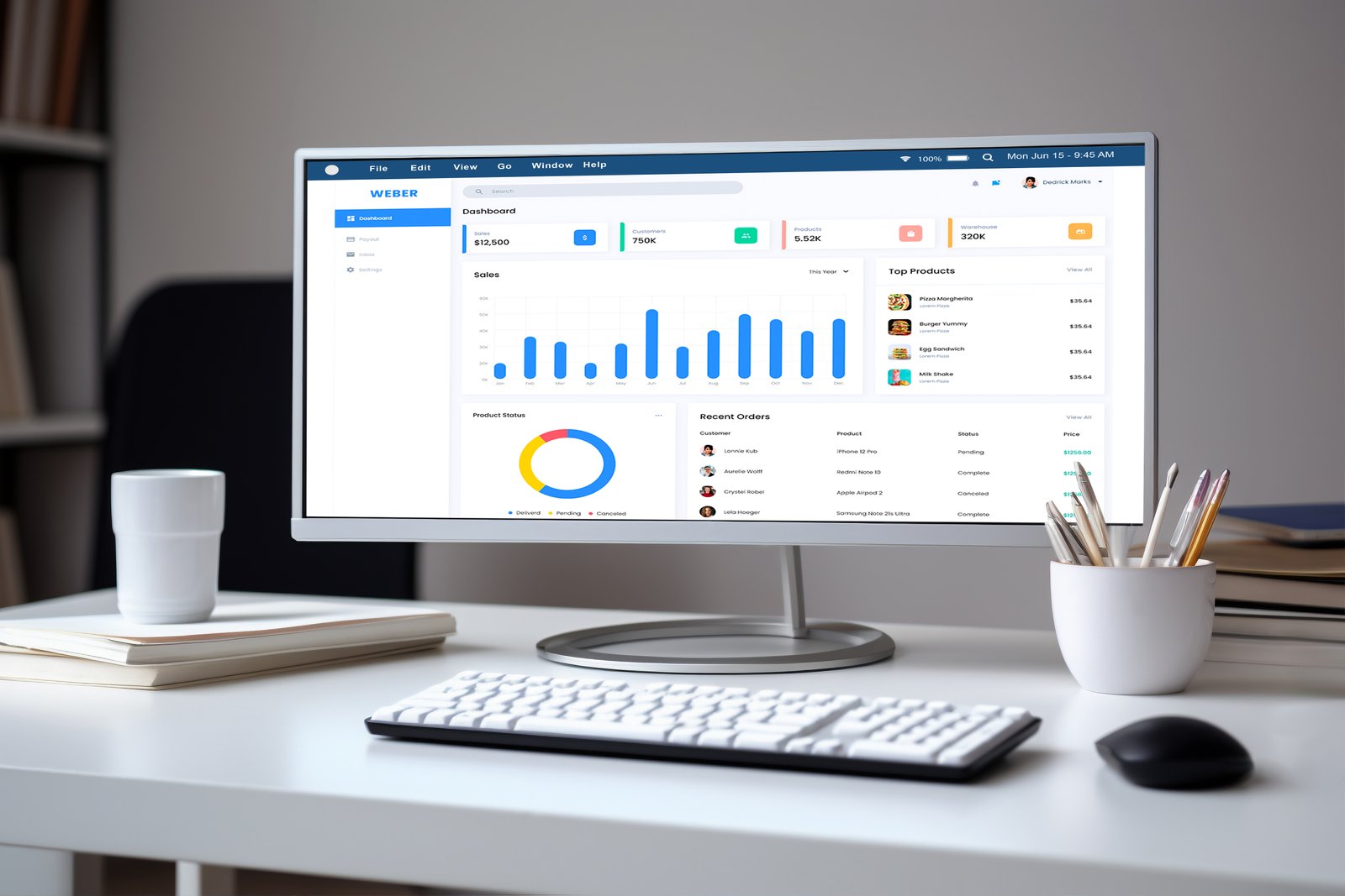 Accounting software dashboard